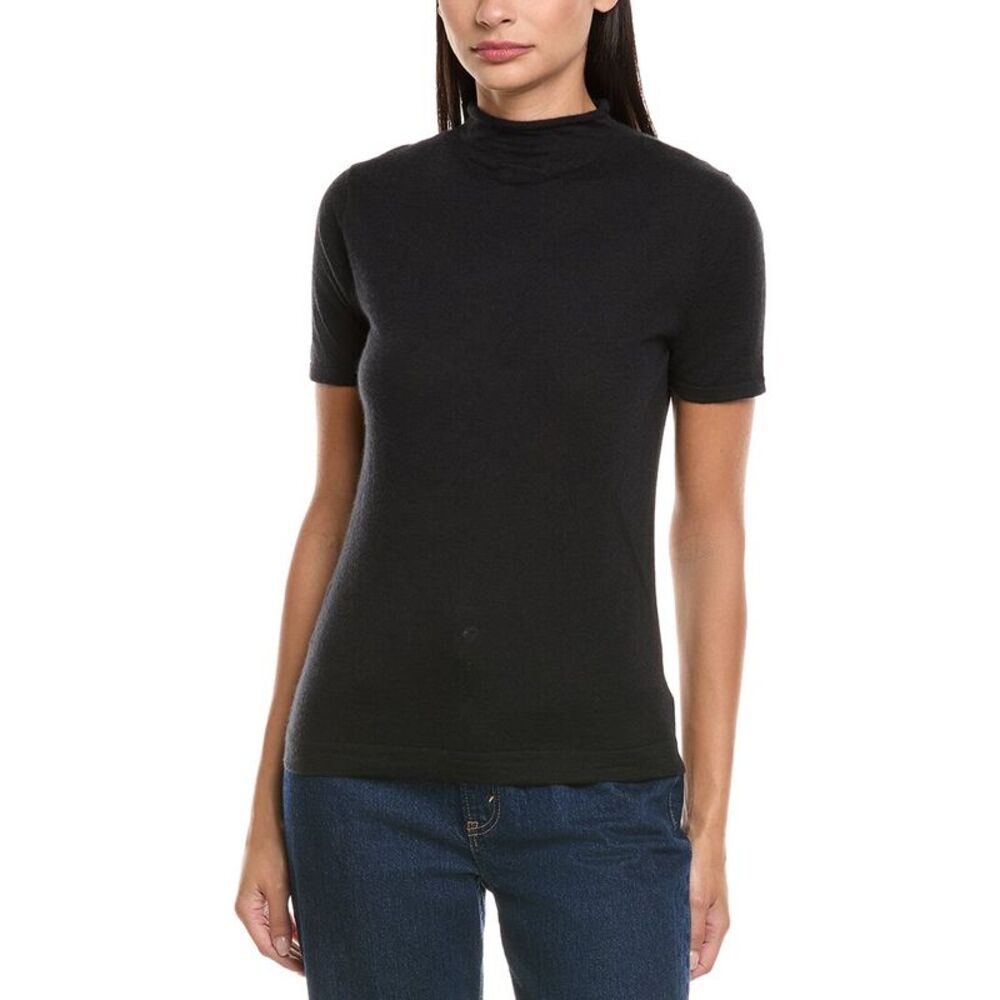 N.Peal Womens  Rosie Cashmere T-Shirt, Black